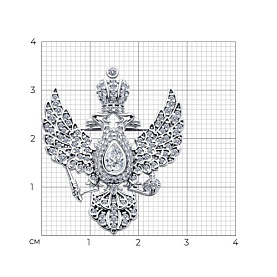 Брошь SOKOLOV - Серебро 925, Фианит (арт. 94040282)