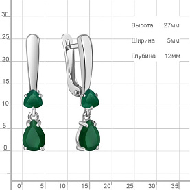 Серьги Аквамарин - Серебро 925, Агат (арт. 45016609.5)