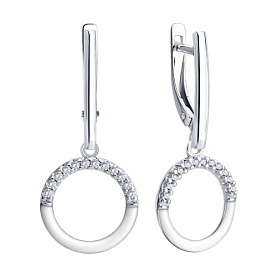 Серьги Diamant - Серебро 925, Фианит, Эмаль (арт. 94-121-00241-1)