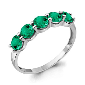 Кольцо Аквамарин - Серебро 925, Синтетический изумруд (арт. 69364П.5)