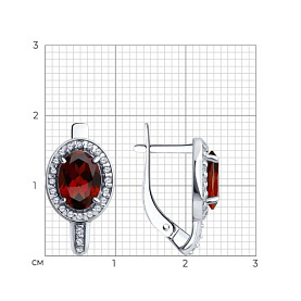 Серьги SOKOLOV - Серебро 925, Гранат, Фианит (арт. 92022750)