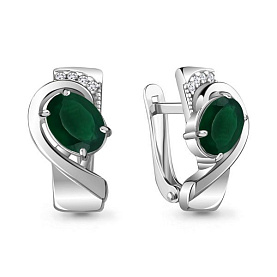 Серьги Аквамарин - Серебро 925, Агат, Фианит (арт. 4741409А.5)