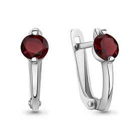Серьги Аквамарин - Серебро 925, Гранат (арт. 40066203.5)