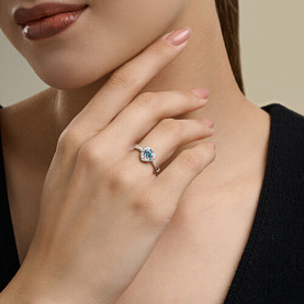 Кольцо SOKOLOV - Серебро 925, Топаз, Фианит (арт. 92014746)