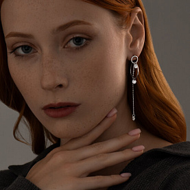 Серьга SOKOLOV - Серебро 925, Фианит (арт. 94170224)