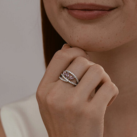 Кольцо SOKOLOV - Серебро 925, Аметист, Фианит (арт. 92014531)