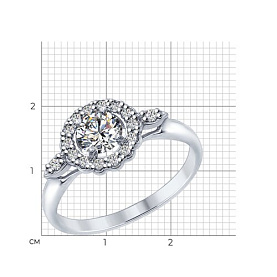 Кольцо SOKOLOV - Серебро 925, Фианит (арт. 94012595)