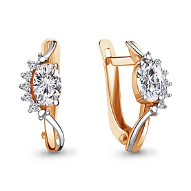 Серьги Аквамарин - Серебро 925, Фианит (арт. 48991А.6)