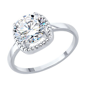 Кольцо SOKOLOV - Серебро 925, Фианит (арт. 94014716)