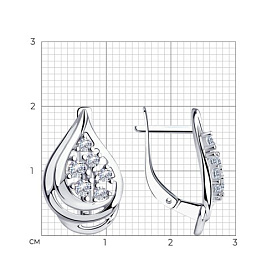Серьги Diamant - Серебро 925, Фианит (арт. 94-120-00566-1)