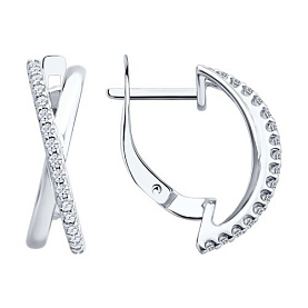 Серьги SOKOLOV - Серебро 925, Фианит (арт. 94027256)