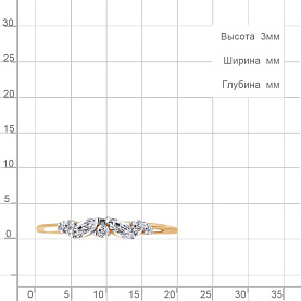 Кольцо Аквамарин - Золото 585, Фианит (арт. 67120.1)