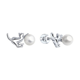 Серьги SOKOLOV - Серебро 925, Жемчуг имитация (арт. 94026043)