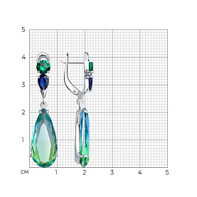 Серьги SOKOLOV - Серебро 925, Синтетический ситалл , Фианит (арт. 92022265)