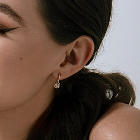 Серьги ЮФ Династия - Золото 585, Фианит (арт. 027812-1102)