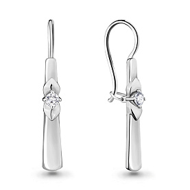 Серьги Аквамарин - Серебро 925, Фианит (арт. 46806А.5)