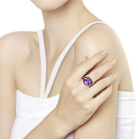 Кольцо SOKOLOV - Серебро 925, Синтетический нанокристал, Фианит, Эмаль (арт. 92011301)