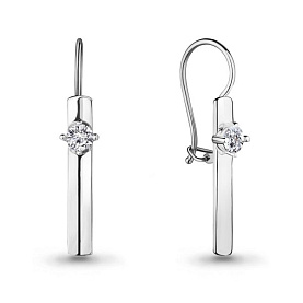 Серьги Аквамарин - Серебро 925, Фианит (арт. 46814А.6)