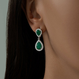 Серьги SOKOLOV - Серебро 925, Агат, Фианит (арт. 92022825)