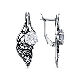 Серьги Красная пресня - Серебро 925, Фианит (арт. 33813358)