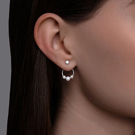 Серьги SOKOLOV - Серебро 925, Жемчуг имитация, Фианит (арт. 94026787)