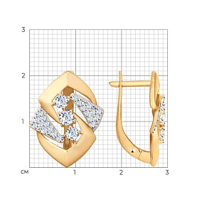 Серьги SOKOLOV - Золото 585, Фианит (арт. 027864)