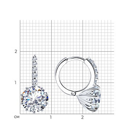 Серьги SOKOLOV - Серебро 925, Фианит (арт. 94025929)