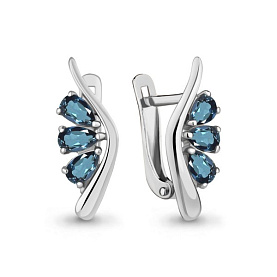 Серьги Аквамарин - Серебро 925, Топаз лондон (арт. 4794008.5)