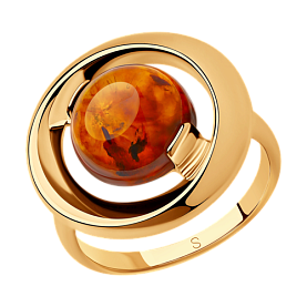 Кольцо SOKOLOV - Серебро 925, Янтарь пресс. (арт. 83010057)