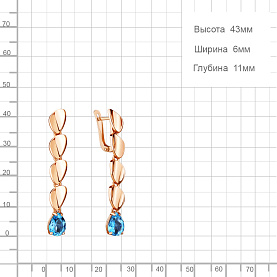 Серьги Аквамарин - Серебро 925, Топаз (арт. 4722505.6)