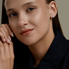 Серьги SOKOLOV - Серебро 925, Бриллиант, Бриллиант голубой, Бриллиант коньячный (арт. 86020015)