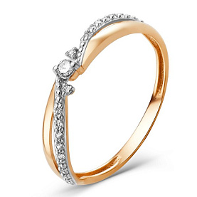 Кольцо ЮФ Династия - Золото 585, Фианит (арт. 015281-1102)