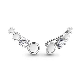 Серьги Аквамарин - Серебро 925, Фианит (арт. 49110А.5)