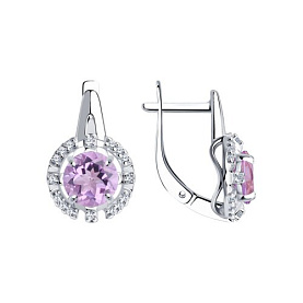 Серьги Diamant - Серебро 925, Аметист (арт. 94-320-00679-2)