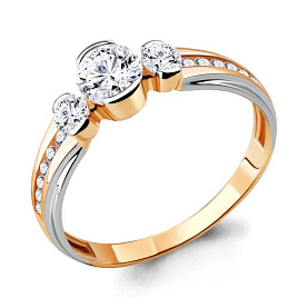 Кольцо Аквамарин - Серебро 925, Фианит (арт. 665751А.6)