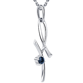 Подвеска Platinum Lab. - Платина 950, Сапфир (арт. ПП-058С-01)