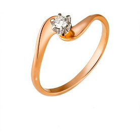 Кольцо РИНГО - Золото 585, Бриллиант (арт. Зк-7452)