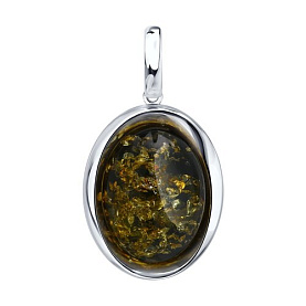 Подвеска SOKOLOV - Серебро 925, Янтарь (арт. 83030359)