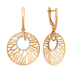 Серьги ЮФ Династия - Золото 585, Фианит (арт. 503292-1102)