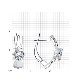 Серьги SOKOLOV - Серебро 925, Фианит (арт. 94022900)
