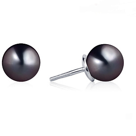 Серьги Platinum Lab. - Платина 950, Жемчуг культивированный (арт. ПС-211Ч-01)