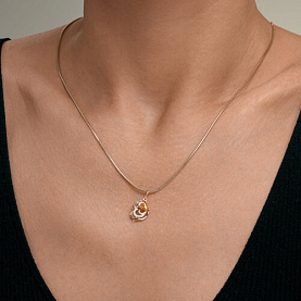 Подвеска SOKOLOV - Золото 585, Фианит, Цитрин (арт. 733105)