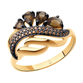 Кольцо SOKOLOV - Серебро 925, Раухтопаз, Фианит (арт. 92011420)