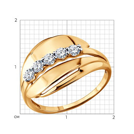 Кольцо SOKOLOV - Золото 585, Фианит (арт. 019893)
