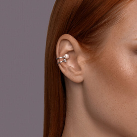 Серьга SOKOLOV - Серебро 925, Жемчуг имитация, Фианит (арт. 94170356)