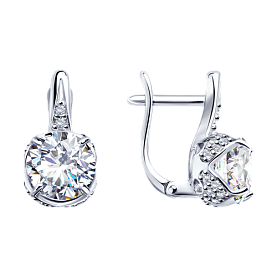 Серьги SOKOLOV - Серебро 925, Фианит (арт. 94023250)