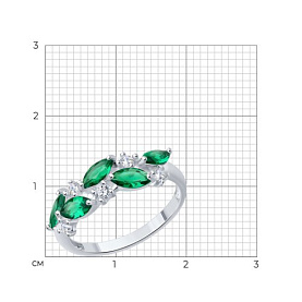 Кольцо Diamant - Серебро 925, Синтетический ситалл , Фианит (арт. 94-310-02173-2)