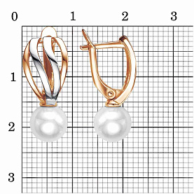 Серьги Красная пресня - Серебро 925, Жемчуг имитация (арт. 33614693Д)