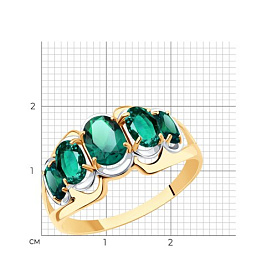 Кольцо SOKOLOV - Золото 375, Синтетический изумруд (арт. 37715827)