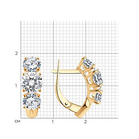 Серьги SOKOLOV - Серебро 925, Фианит (арт. 93020888)